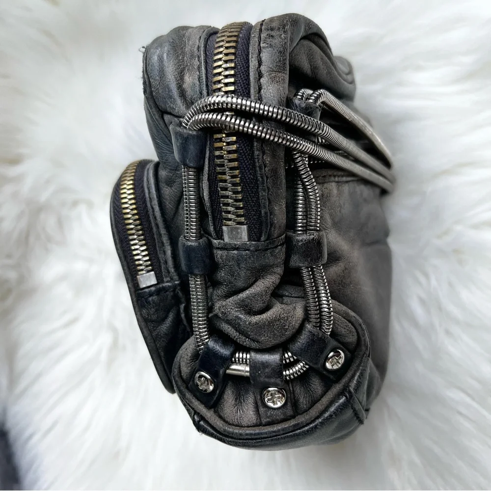 Alexander Wang Crossbody Bag Leather Distressed Grunge Rock - Picture 15 of 15